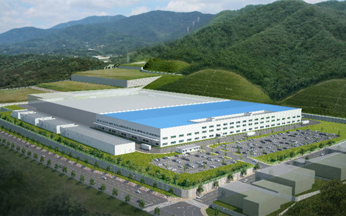 A planner's drawing of a Hyundai Mobis car parts and battery modules plant in Ulsan (Hyundai Mobis)