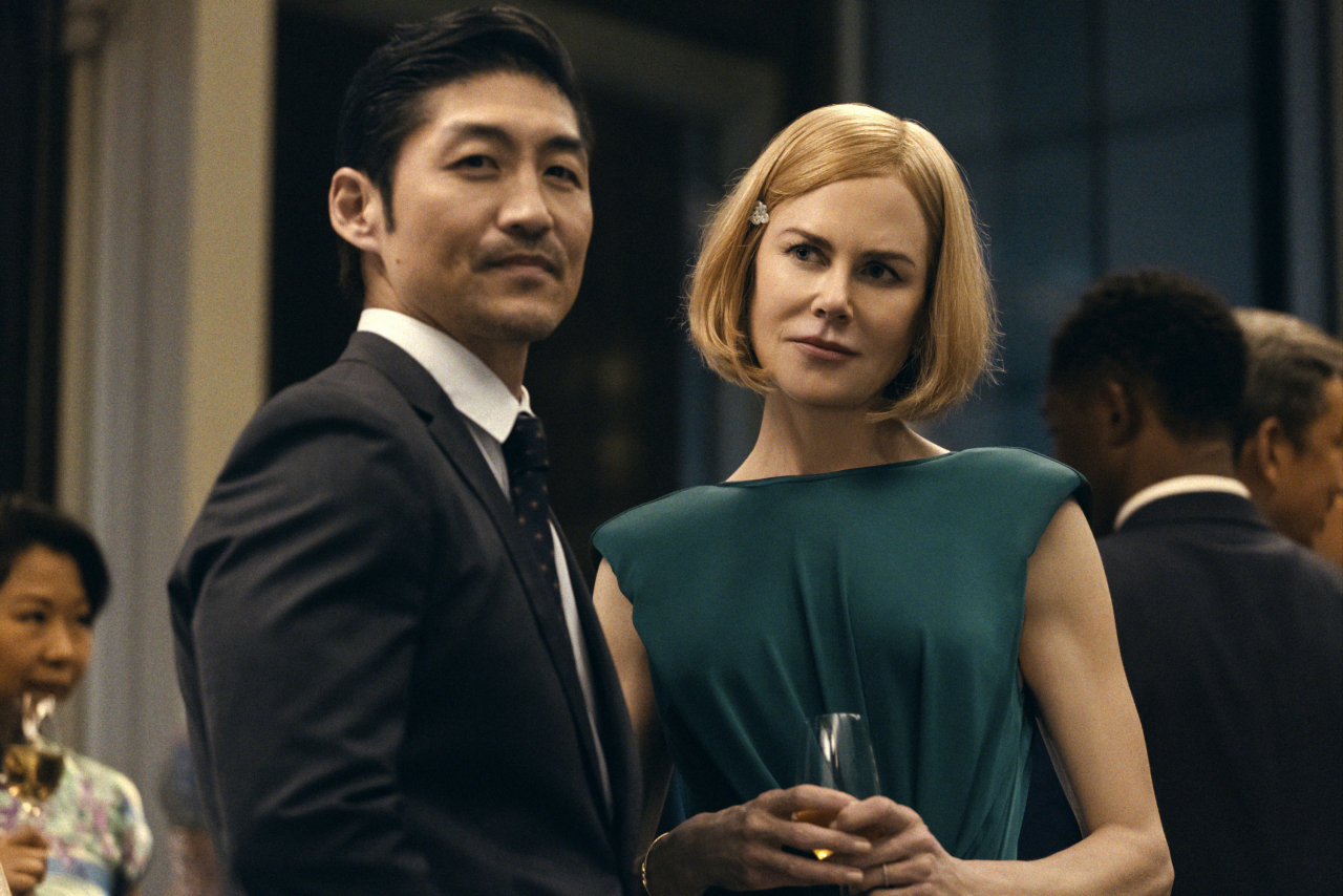 This image released by Prime Video shows Nicole Kidman (right) and Brian Tee in a scene from 