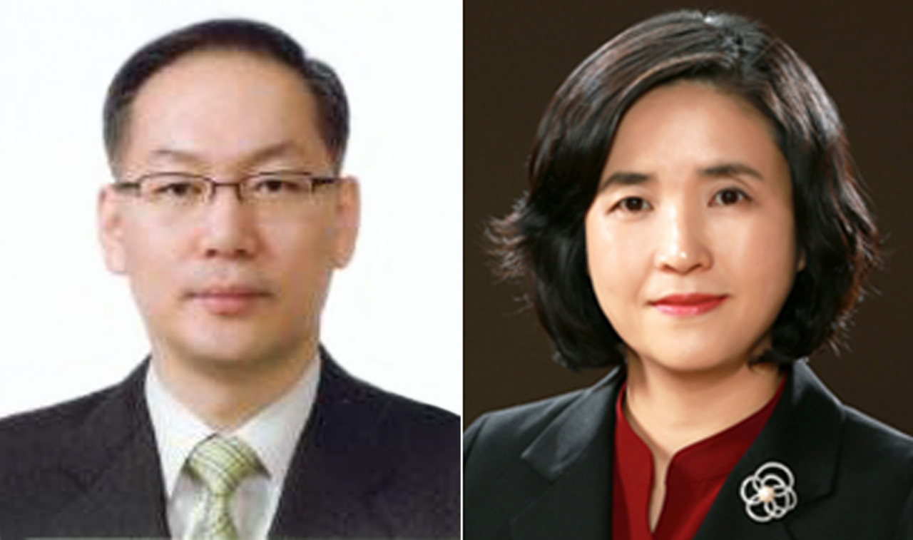This composite file photo shows judges Eom Sang-phil (left) and Shin Sook-hee, recommended by the Supreme Court for nomination as the top court's justices on Friday. (Yonhap)