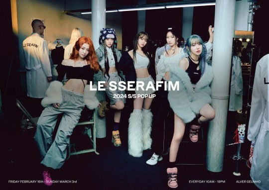 Poster of Le Sserafim's pop-up store. (Hybe)