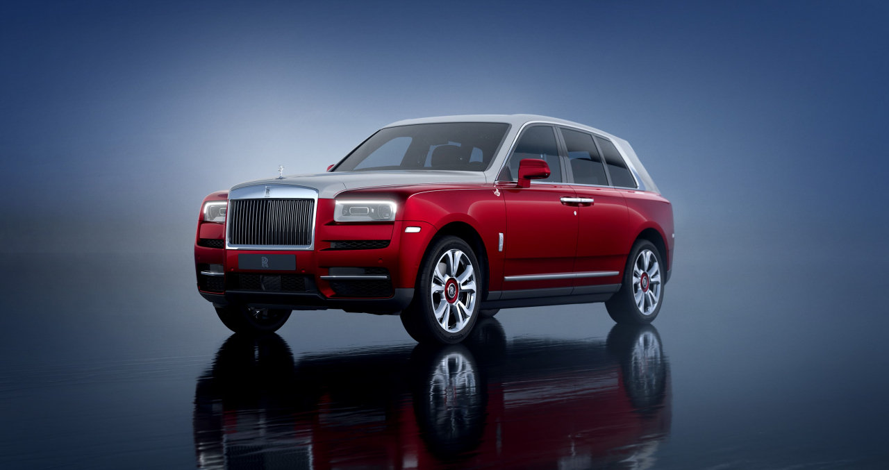 Rolls-Royce Motor Cars' 2024 Year of the Dragon Culinan model in duotone Cherry Red and Selby Grey. (Rolls-Royce Motor Cars)