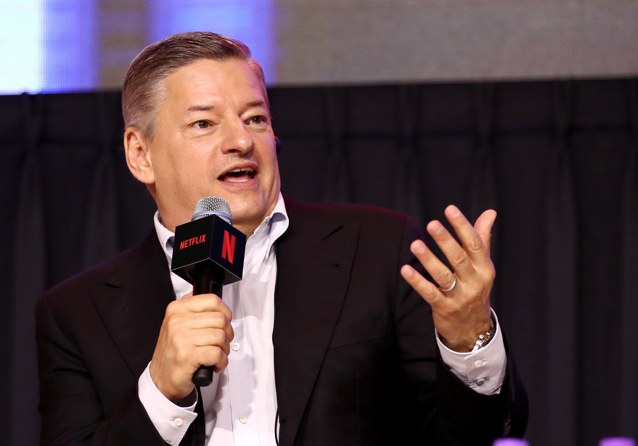 Netflix co-CEO Ted Sarandos speaks during a press conference held at Four Seasons Hotel in Seoul, June 22. (Newsis)