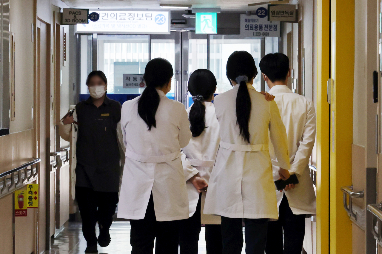 This photo taken at a hospital in Seoul on Sunday, shows an exclusive area for trainee doctors. (Yonhap)