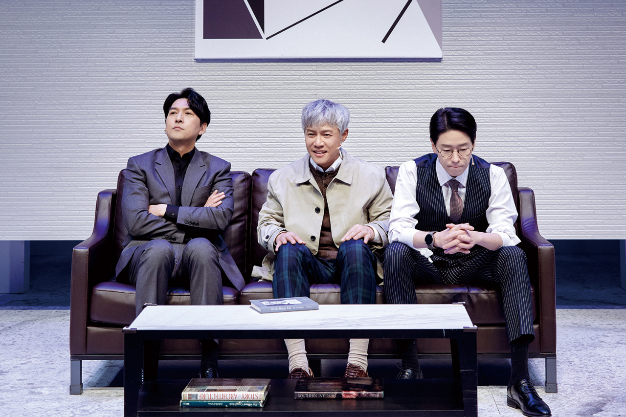 (From left) Actors Lee Pil-mo, Park Ho-san and Um Ki-joon perform a scene from 