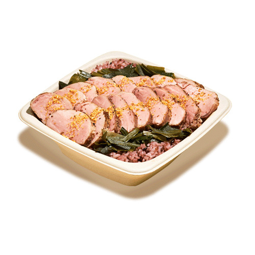 Prepper's Pork and garlic leaf salad bowl (Preppers)