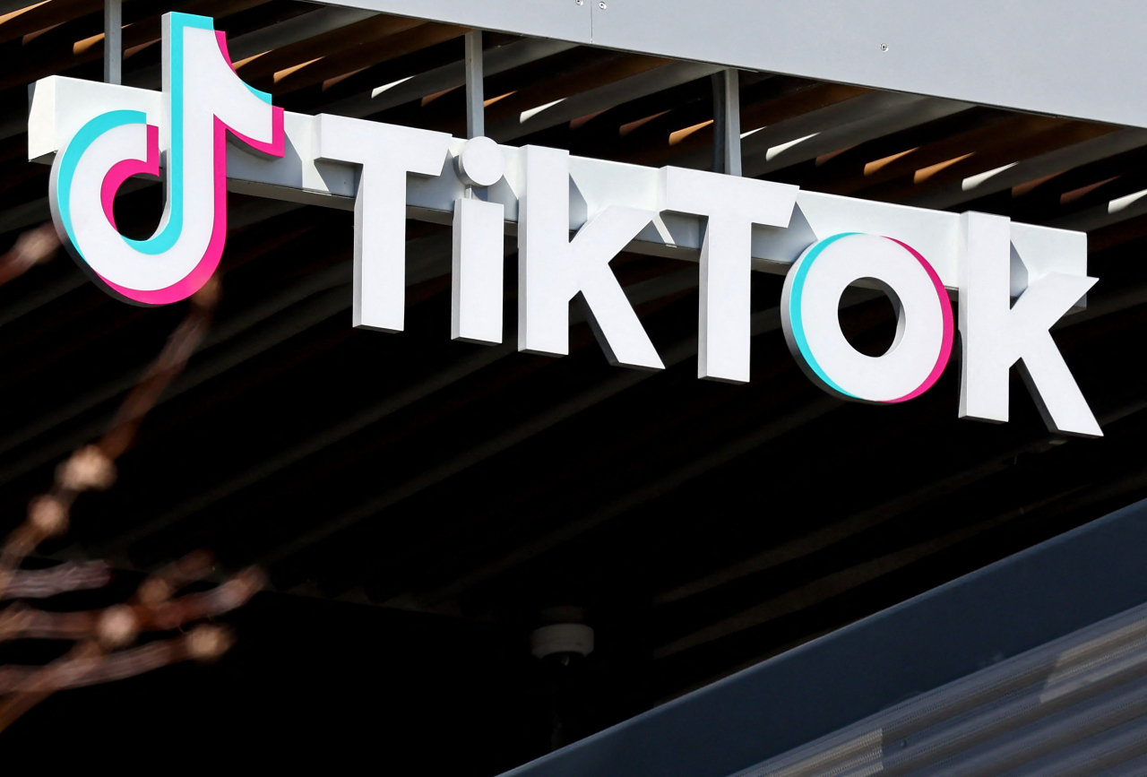 The TikTok logo is displayed at TikTok offices on Tuesday in Culver City, California. (Getty Images)
