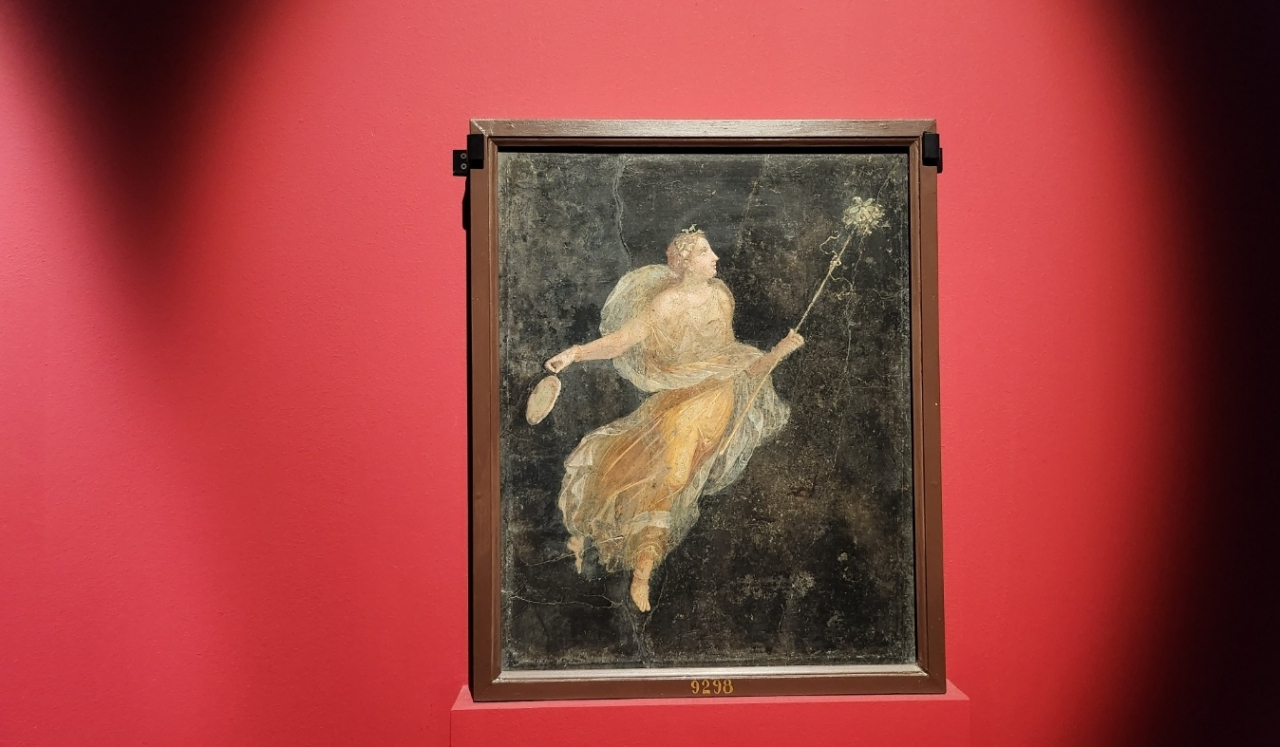 A fresco is displayed at the 