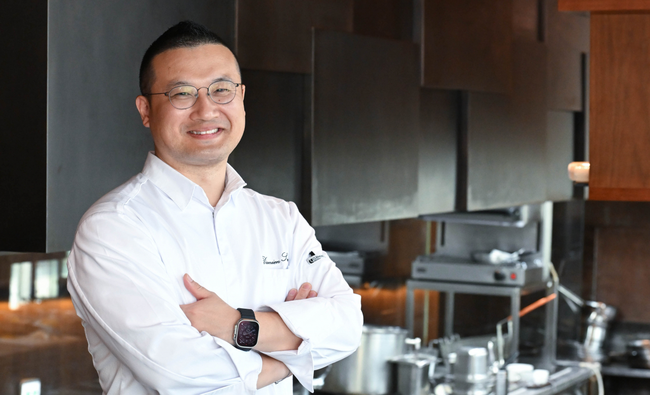 Executive chef Damien Selme poses for photos at Park Hyatt Seoul's Cornerstone in Gangnam-gu, southern Seoul, on March 14. (Lee Sang-sub/The Korea Herald)