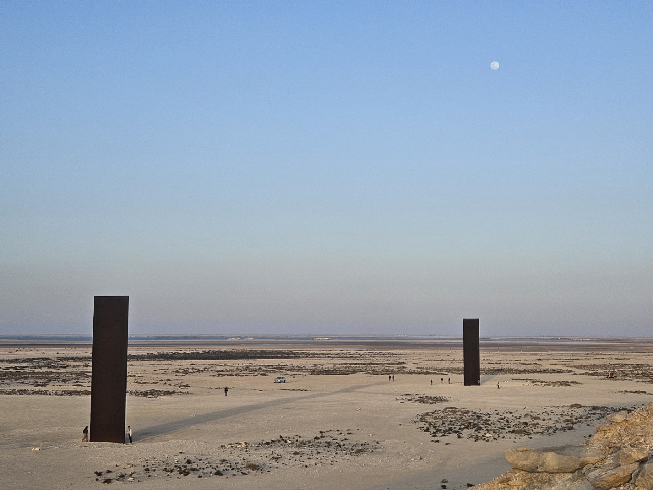 “East-West/West-East” by Richard Serra, in Qatar, Feb. 22 (Park Yuna/The Korea Herald)
