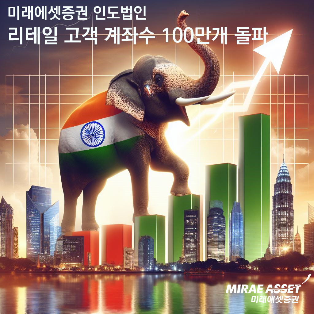 The elephant covered with Indian flag signifies Mirae Asset's success in Indian market (Mirae Asset Financial Group)