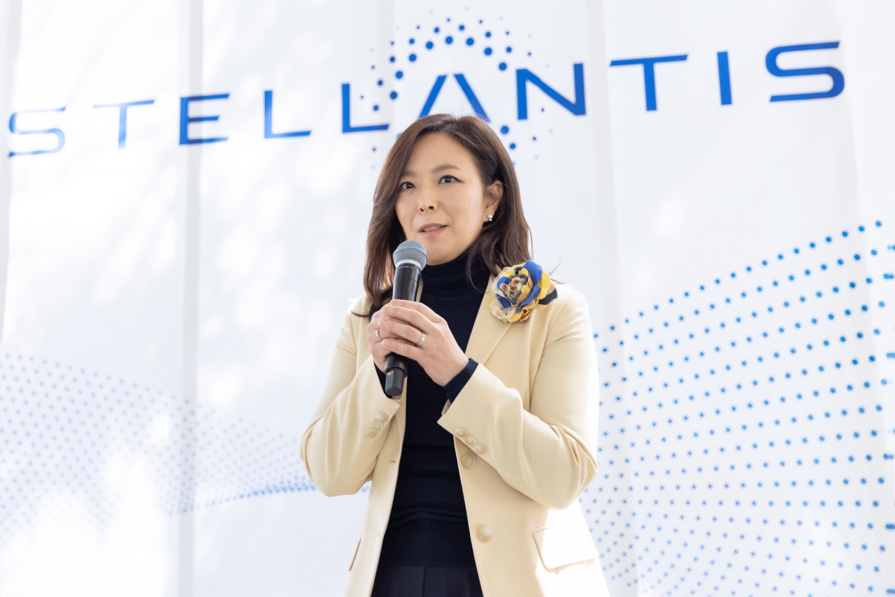 Bang Sil, managing director of Stellantis Korea, speaks to reporters in northern Seoul on Monday. (Stellantis Korea)