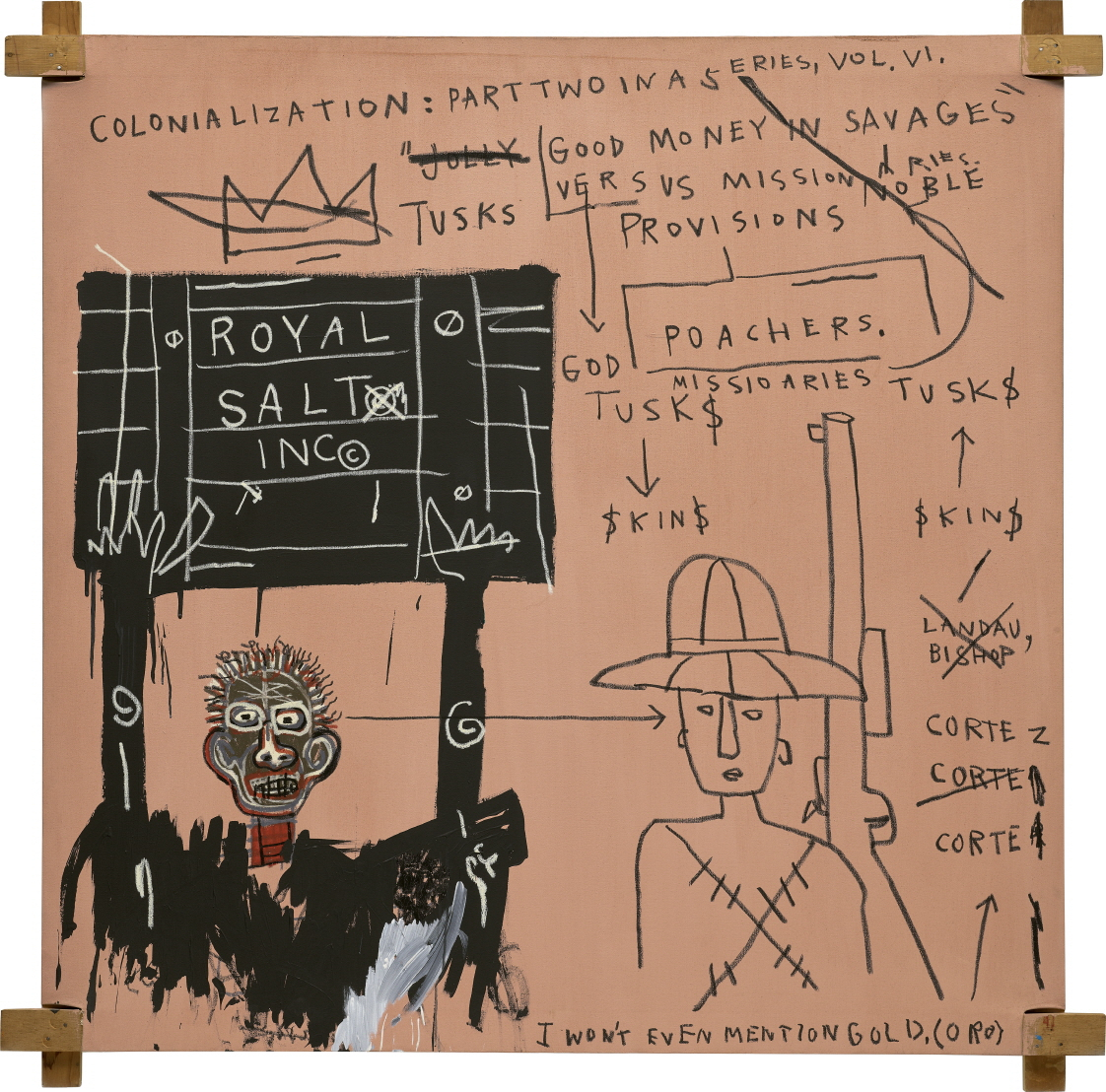 “Native Carrying Some Guns, Bibles, Amorites ­­on Safari” by Jean-Michel Basquiat (Francesco Pellizzi)