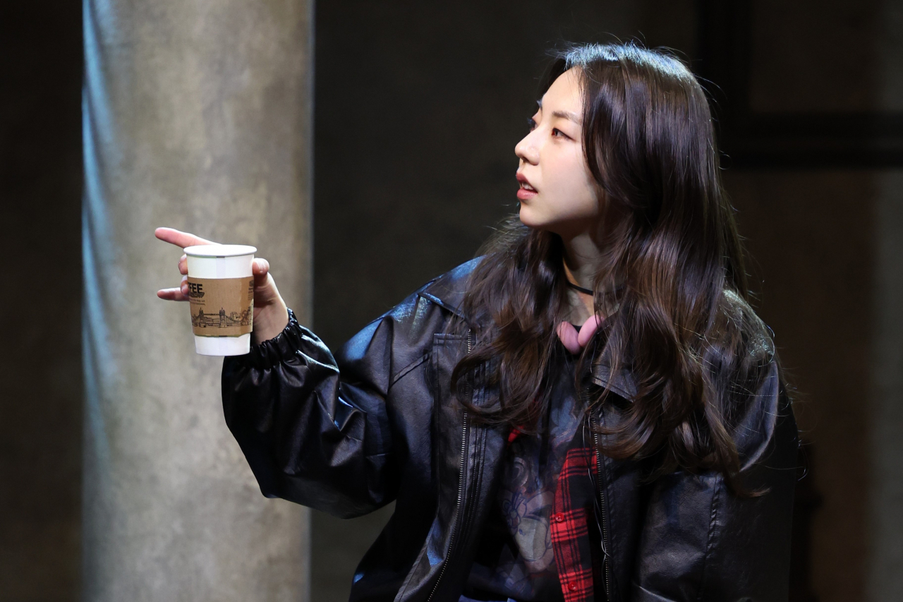 Ahn So-hee (right) performs in the play 