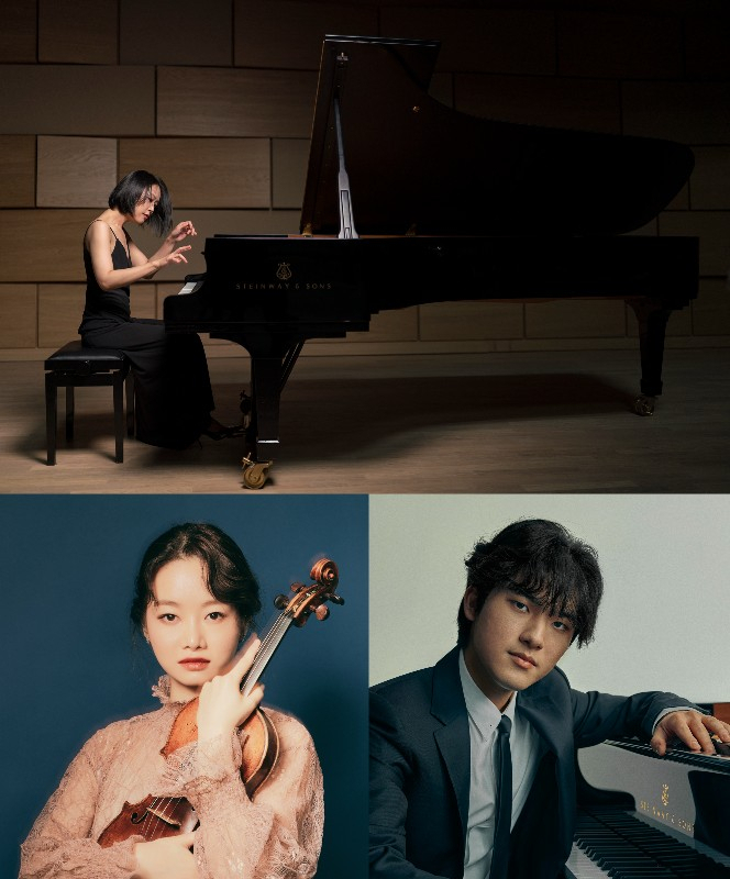 Clockwise from top: Pianist Son Yeol-eom, pianist Lim Yunchan, violinist Kim Bomsori (Daewon Cultural Foundation)