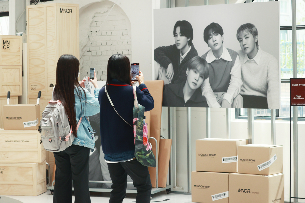 Fans visit the BTS pop-up store 