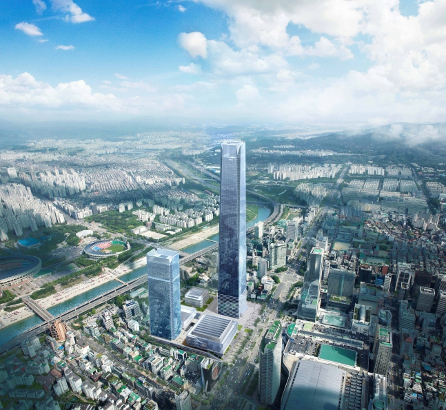 A projected image of Hyundai Motor Group's initial plan to build a new headquarters featuring a 105-story building in southern Seoul. (Hyundai Motor Group)