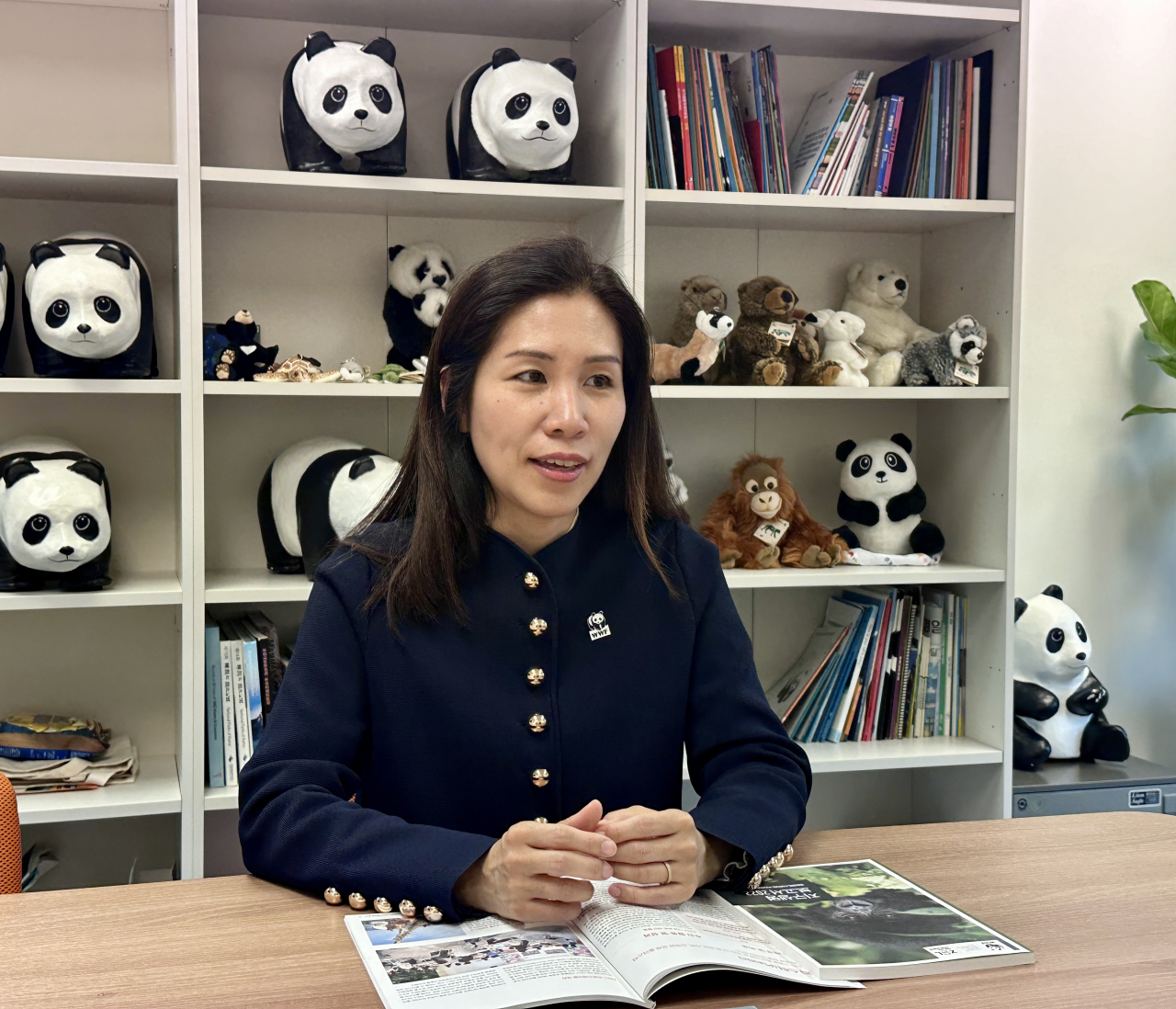 Park Min-hye, executive director of WWF-Korea, sits for an interview with The Korea Herald at the WWF-Korea Headquarters on May 8. (Lee Jung-joo/The Korea Herald)