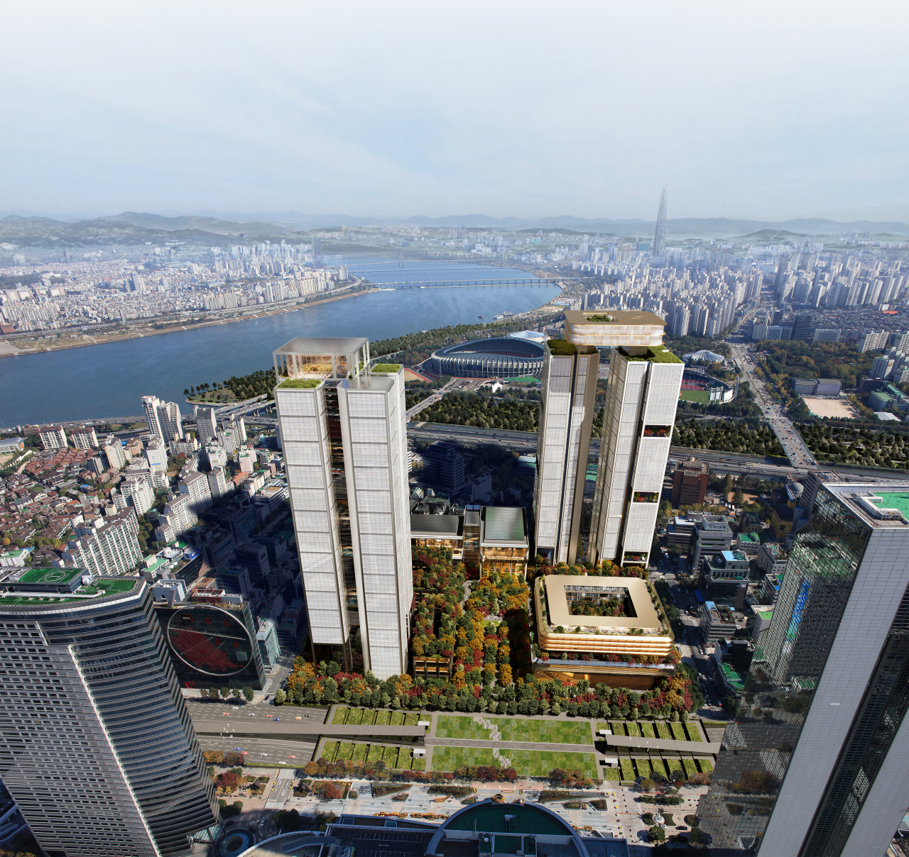 A projected image of Hyundai Motor Group's Global Business Complex in Seoul (Hyundai Motor Group)