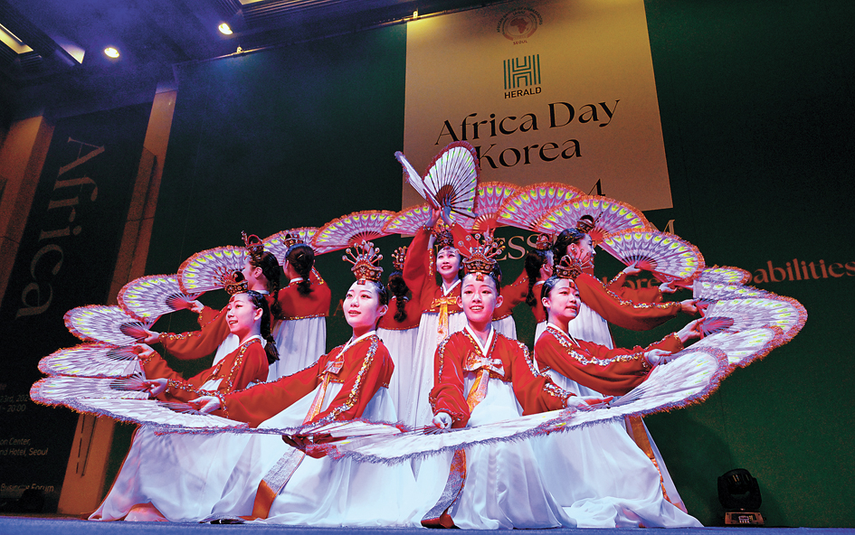 The Little Angels perform during the Africa Day 2024 Korea Business Forum at the Swiss Grand Hotel on Thursday. (Im Se-jun/The Korea Herald)