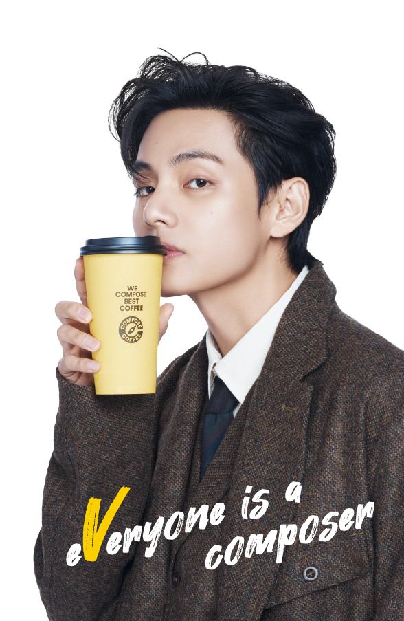 Compose Coffee brand ambassador V of BTS (Compose Coffee)