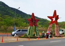 안동시 도로변 봄꽃 활짝, 선수단 관광객 맞이 분주