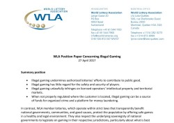 세계복권협회 WLA, 불법도박 근절 위한 성명서 발표