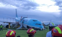 Korean Air plane with 162 passengers overruns runway at Cebu Airport