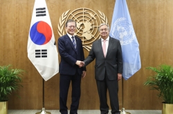 Moon urges UN’s support for peace process
