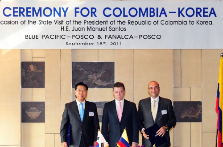 POSCO signs deal on business in Colombia