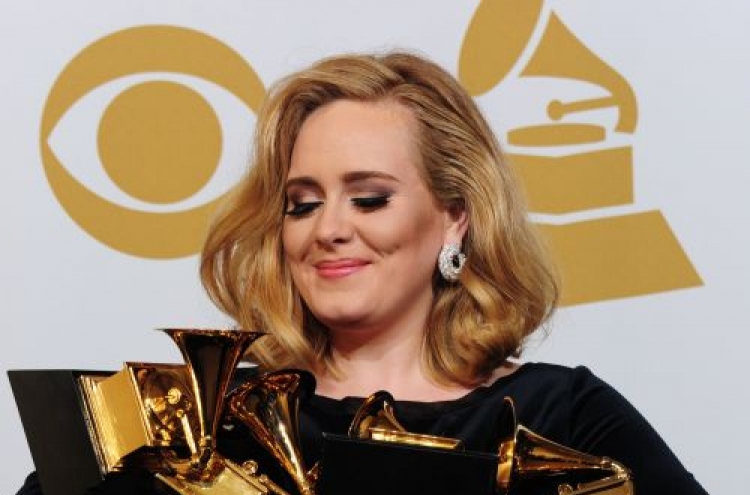 Adele top winner with 6 Grammys