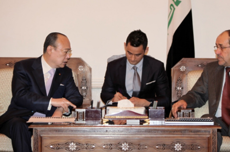 Hanwha chief meets Iraqi leader on postwar projects