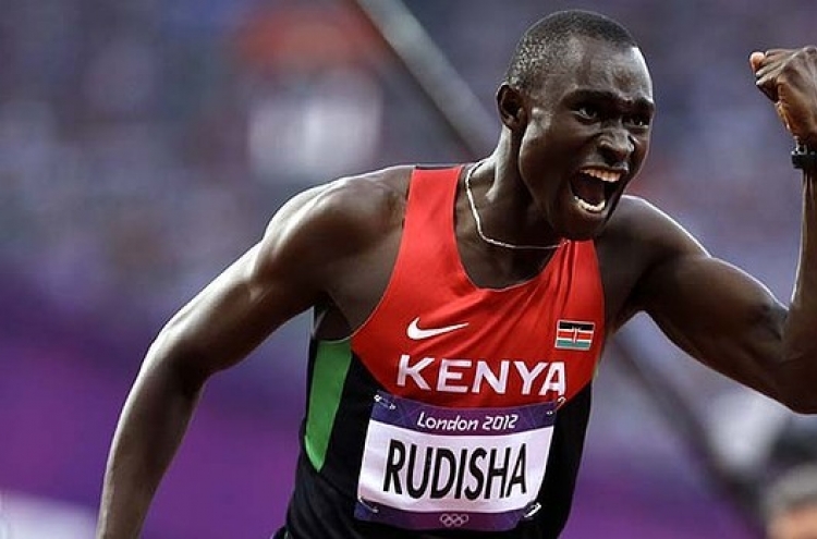 Rudisha wins 800m gold, breaks world record