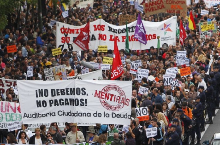 Thousands protest in Spain, Portugal against austerity cuts