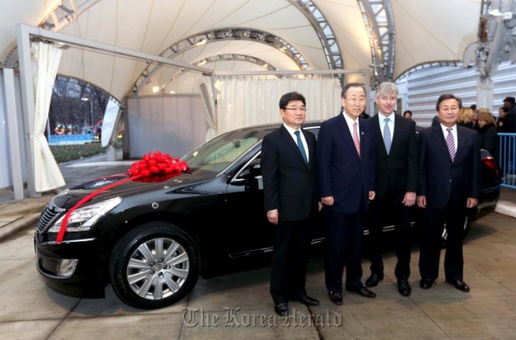U.N. chief to ride Hyundai Motor’s armored limousine as official car