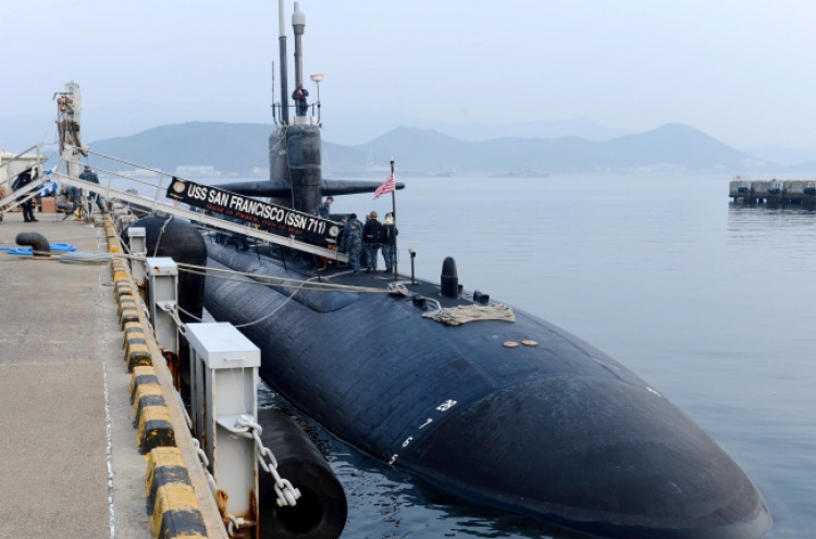 U.S. sub, cruiser arrive in S. Korea
