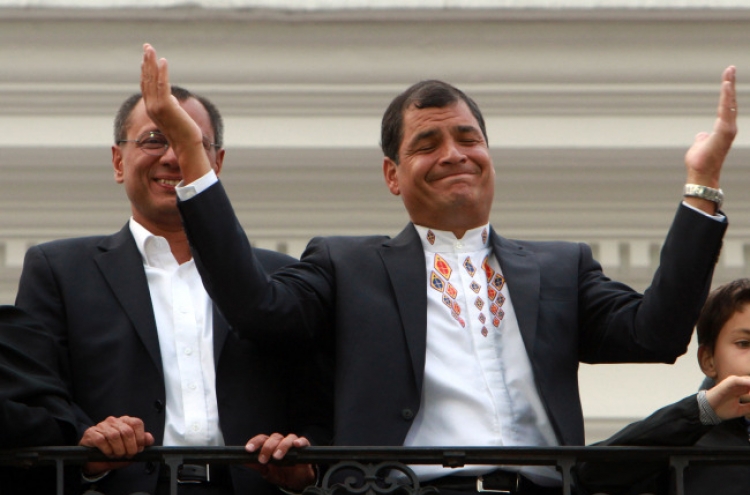 Ecuador leader celebrates 2nd re-election