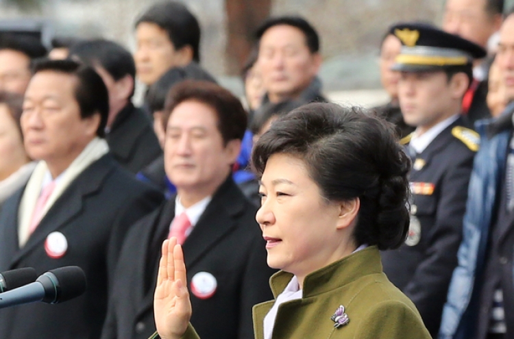 Park Geun-hye sworn in as South Korea’s new president.