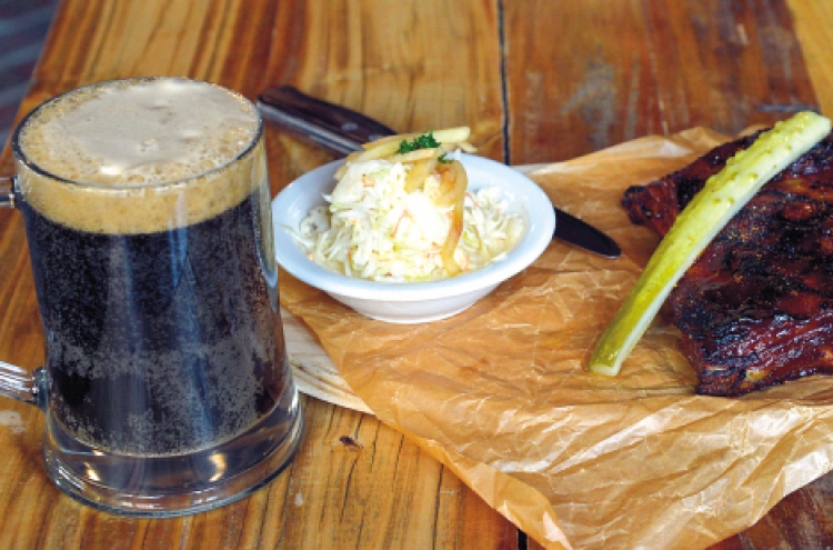 Plated, Memphis-style dry-rub barbecue