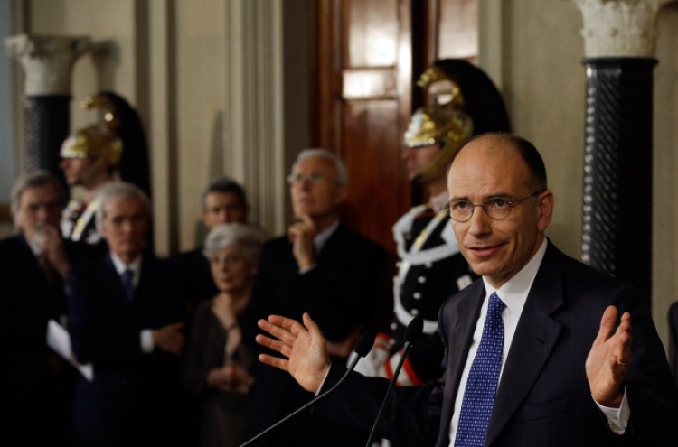 Moderate leftist Letta named Italy P.M.