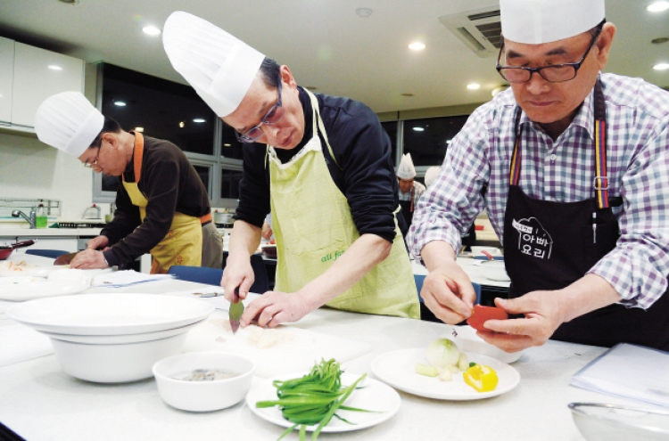 More men don the apron