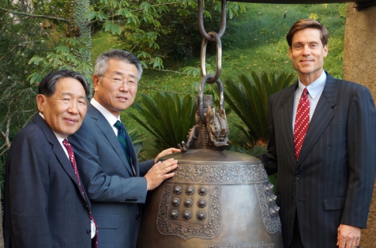 Bell wishing for peace in Korea rings in Los Angeles