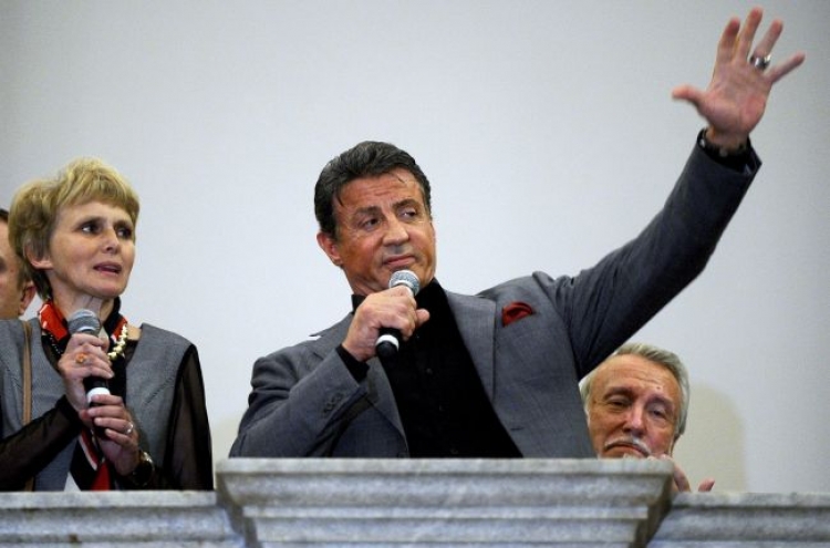 Stallone shows off arty side in Russia