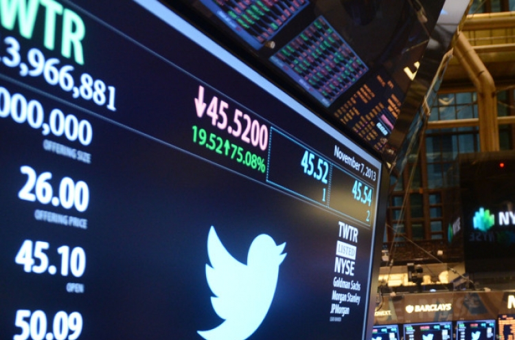 Twitter stock slides on second trading day