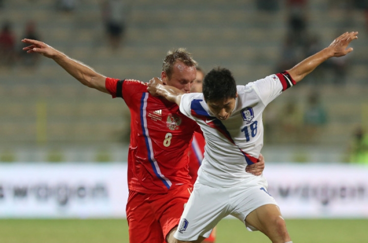 S.Korea falls to Russia in final football friendly of 2013