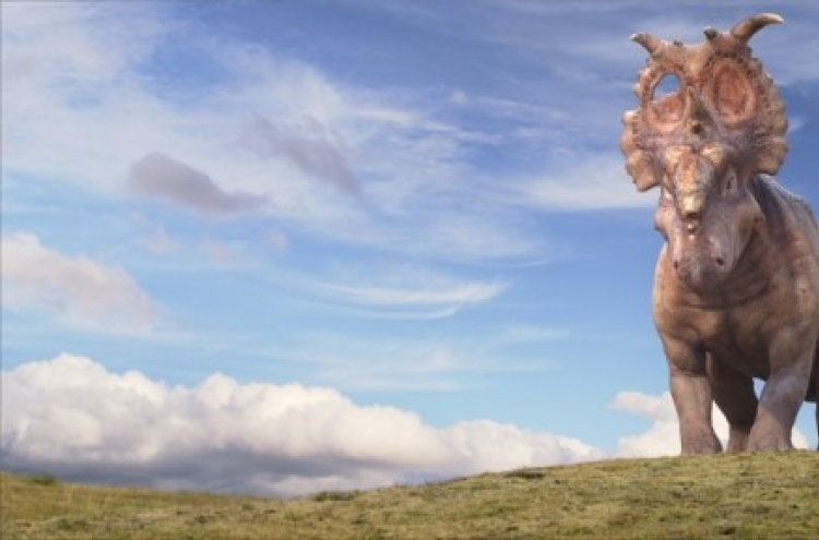 CG effects do battle in 3-D ‘Dinosaurs’