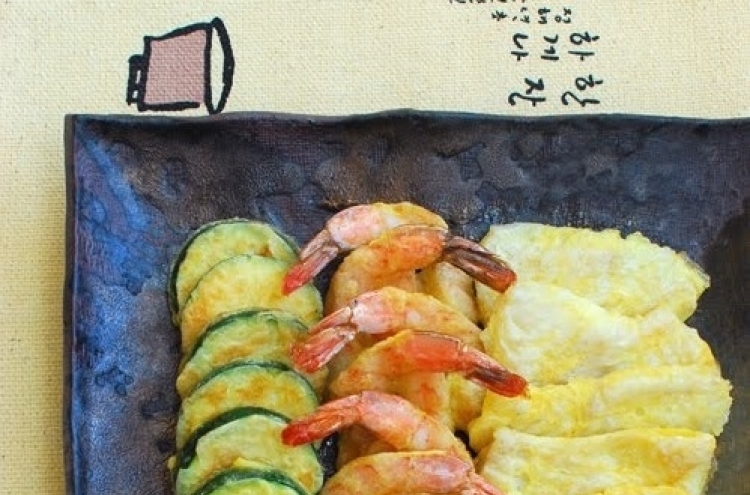 Modeumjeon (fish, shrimp and zucchini pan-fried in egg batter)