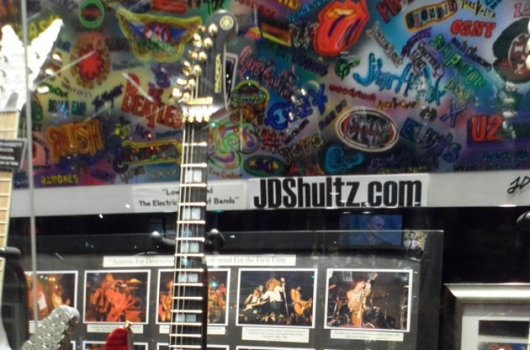 Korean rock star’s treasured guitar on display in Hollywood