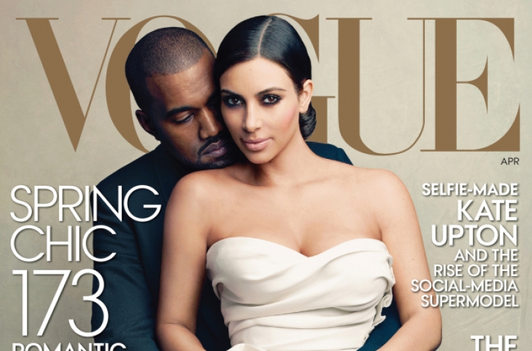 Kim Kardashian and Kanye West on Vogue cover