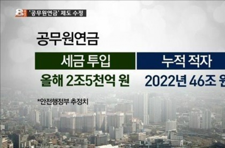 공무원 연금 삭감 추진, 퇴직 공무원은 제외