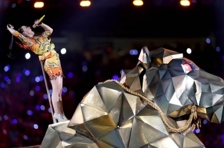 Katy Perry dazzles at Super Bowl halftime show